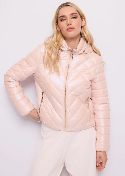 Piumino rosa da donna con cappuccio GAUDI 611BD35001_4424