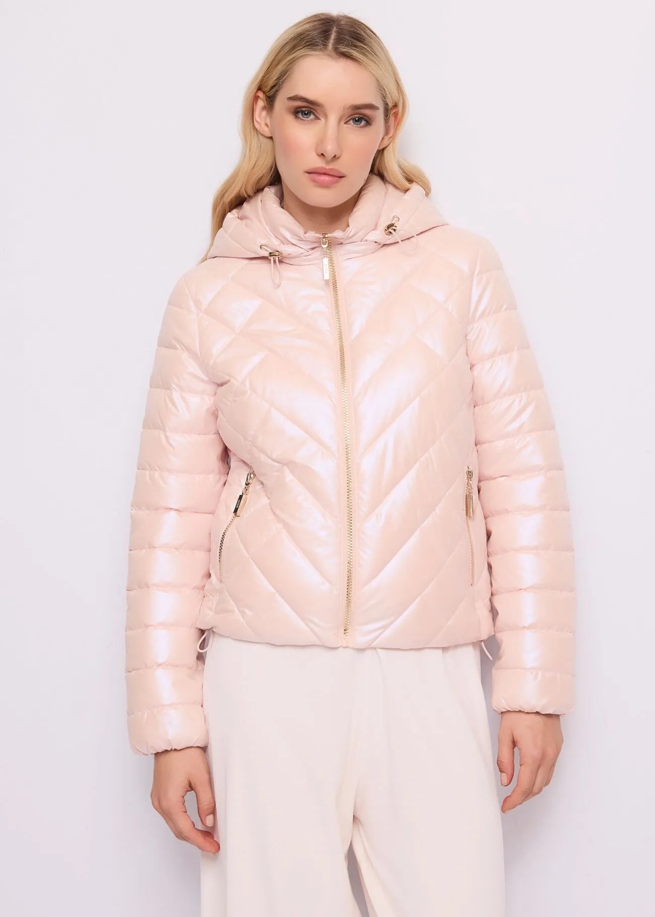 Piumino rosa da donna con cappuccio GAUDI 611BD35001_4424