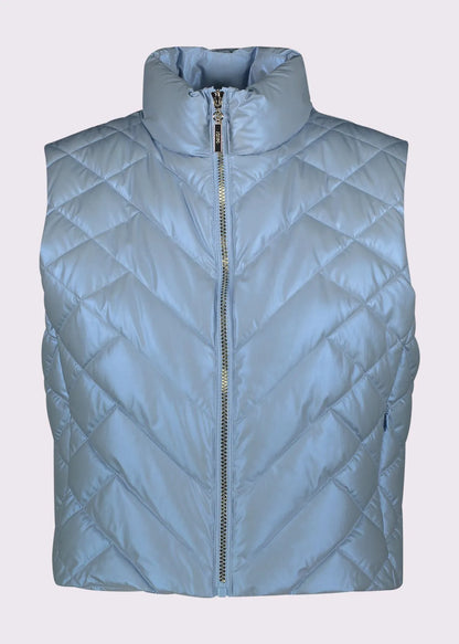 Gilet azzurra da donna in nylon trapuntato 611BD35002_2870