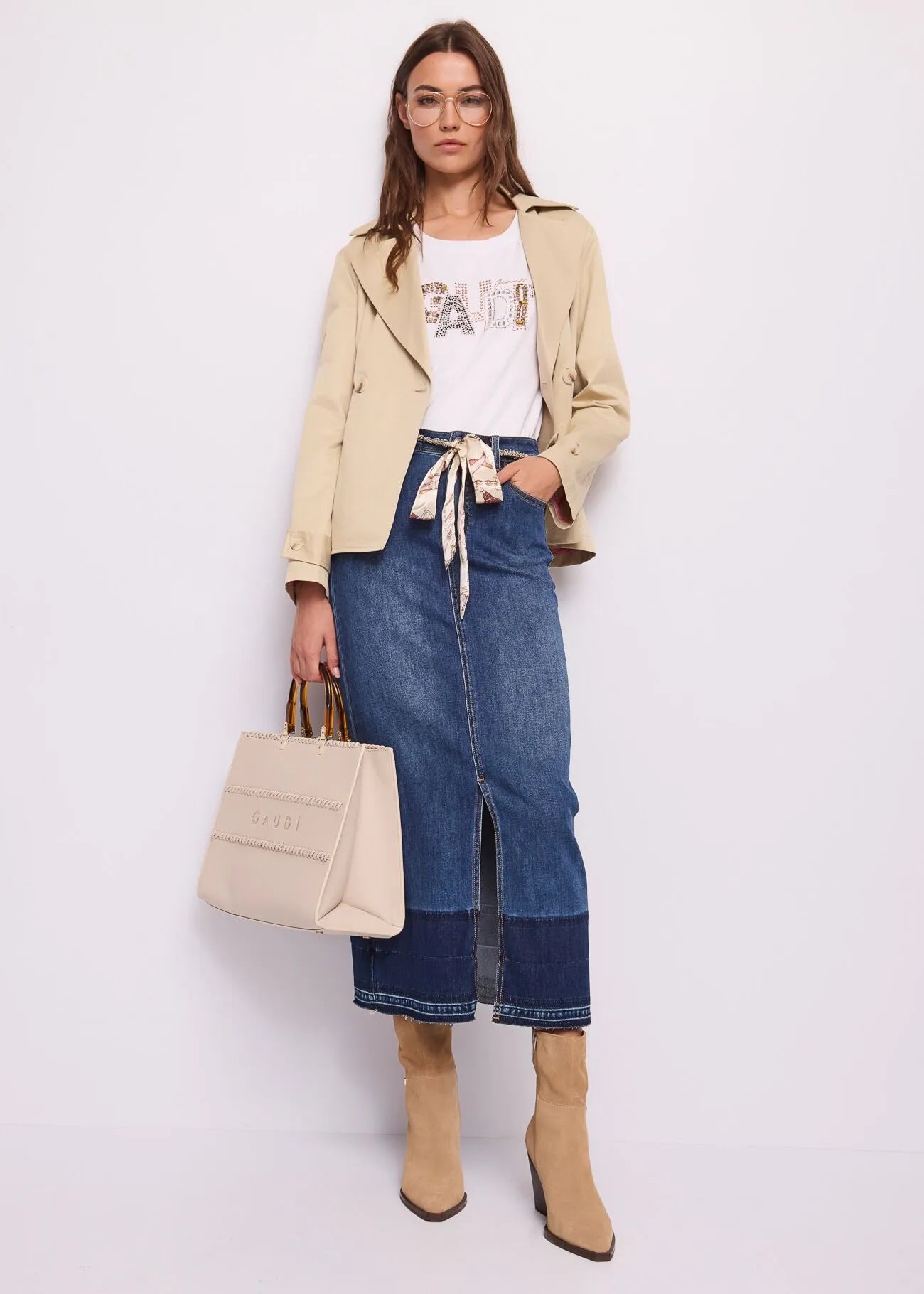 Women's double-breasted pea coat with buttons GAUDI 611BD35021_2245