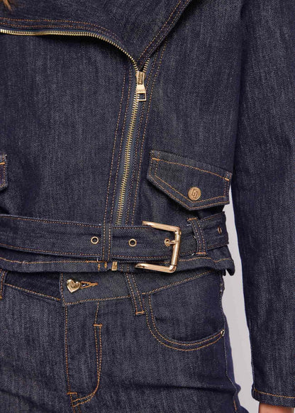 Women's Cotton Denim Biker Jacket 611BD36001