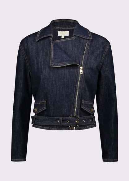 Women's Cotton Denim Biker Jacket 611BD36001