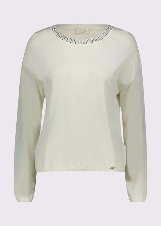 GAUDI 611BD53037_2131 Women's White Long-Sleeved T-Shirt