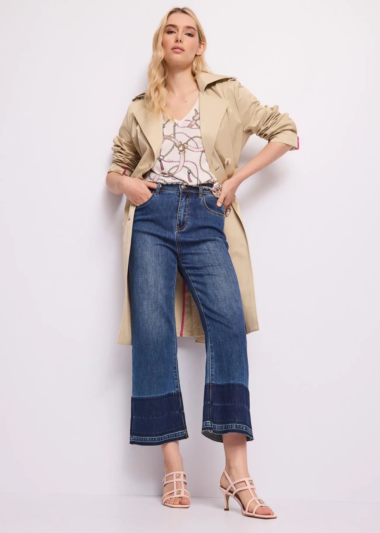 Women's t-shirt in jersey and georgette printed GAUDI 611BD64054_615089-0