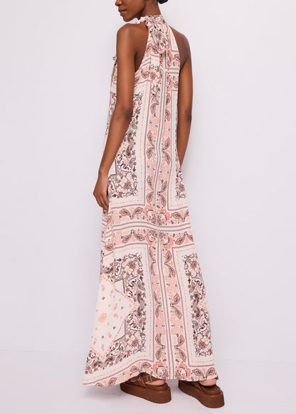 Gaudi 611fd15001 Abito Lungo Stampato con Collo