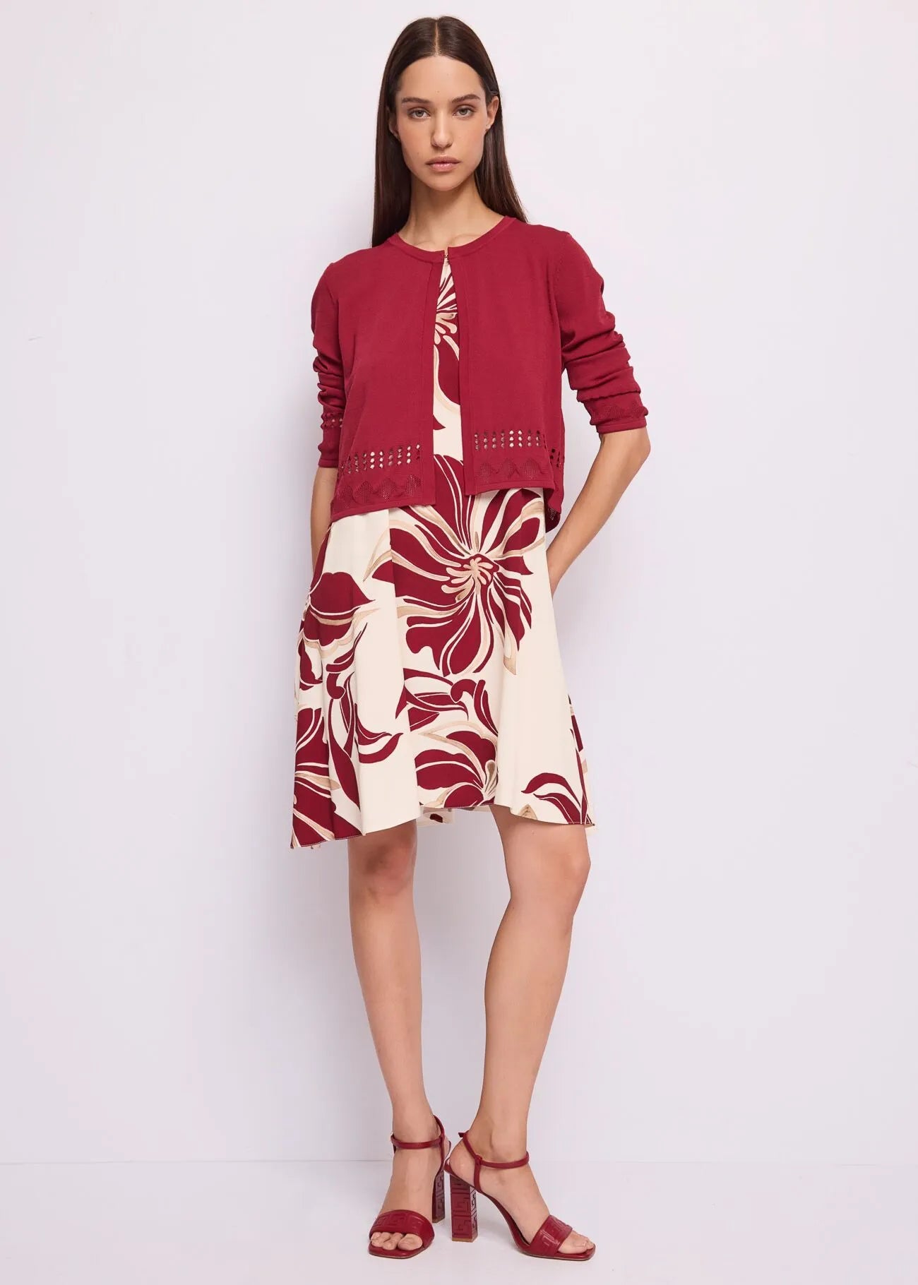 Abito da donna in twill floreale GAUDI 611FD15044_611046-01