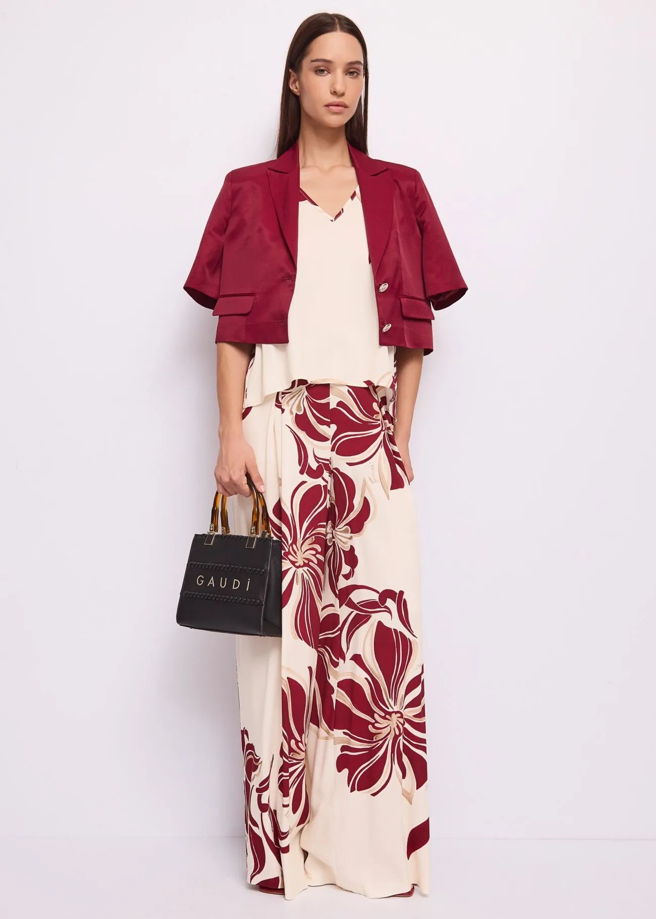 Pantaloni da donna con stampa floreale GAUDI 611FD25038_611046-01