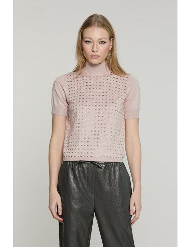 Maglia CRAIGE mezza manica collo vulcano con baguette RELISH