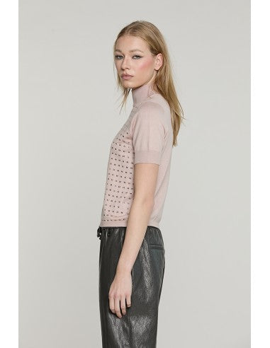 Maglia CRAIGE mezza manica collo vulcano con baguette RELISH