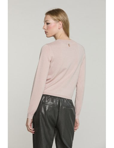 Cardigan FIORELLI manica lunga girocollo con baguette RELISH