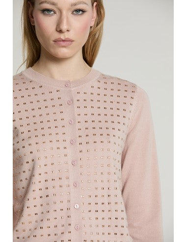 Cardigan FIORELLI manica lunga girocollo con baguette RELISH