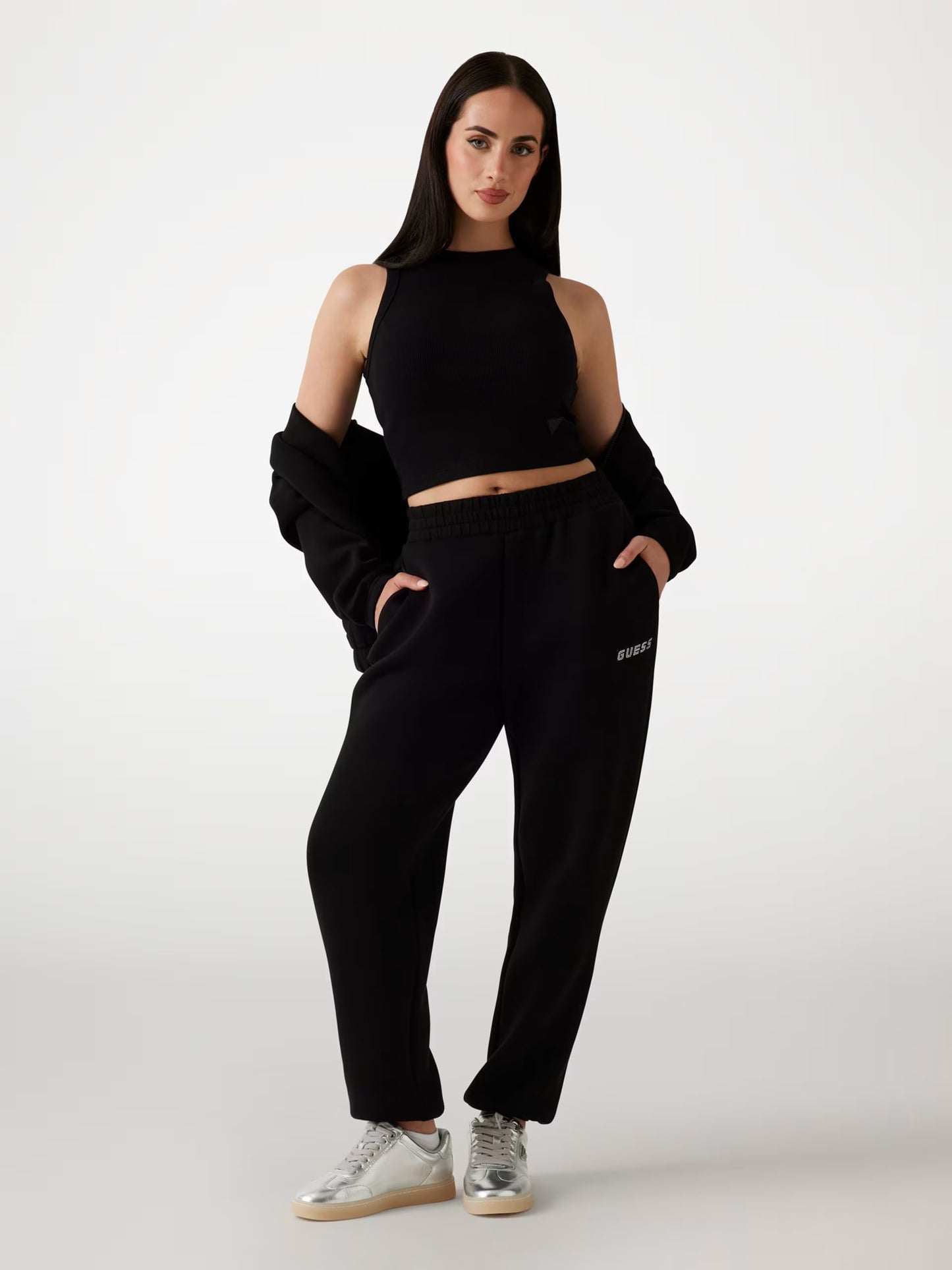 Guess V4BB13K7UW2 Jogger con logo in strass