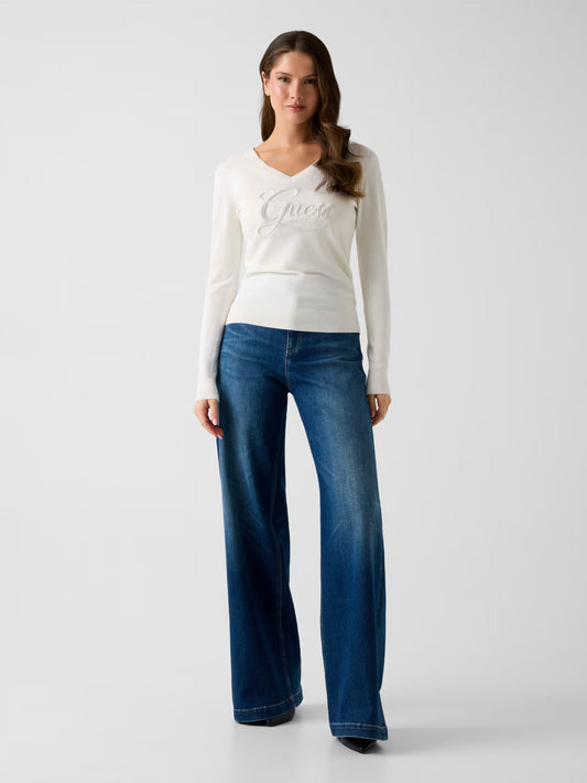 Guess W6RR50Z2NQ2 Sweater with rhinestone logo