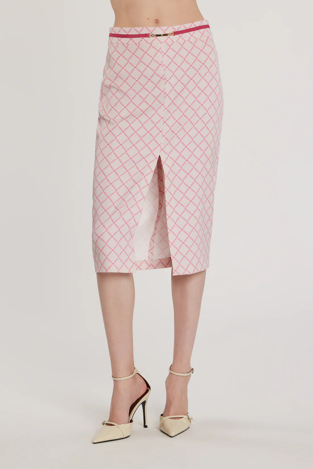 Relish Longuette VINCENT con dettaglio cintura più spacco centrale stampa logo all over