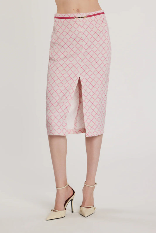 Relish Longuette VINCENT con dettaglio cintura più spacco centrale stampa logo all over