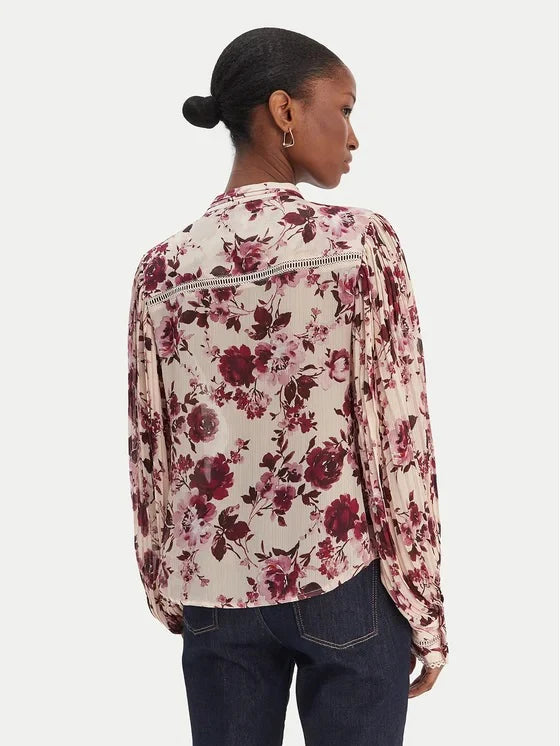 Guess New Josette Top PM6I BLUSH ROSES PRINT