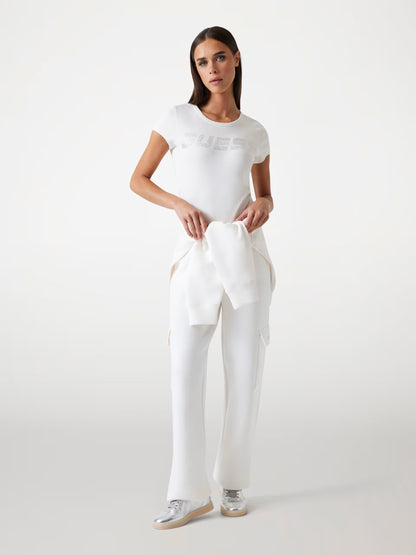 Guess V4BI16KCIV1 T-shirt with rhinestone logo