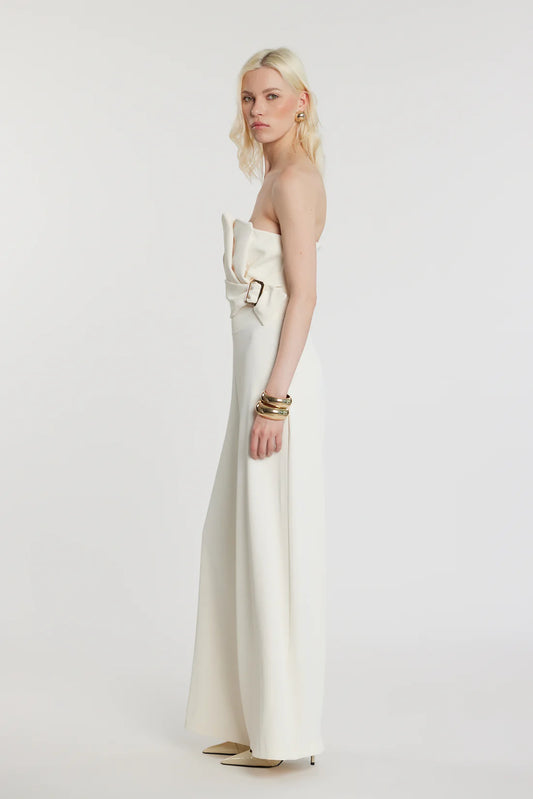 Relish Tuta UETT lunga smanicata con fascia ventaglio più pieghe più effetto cintura