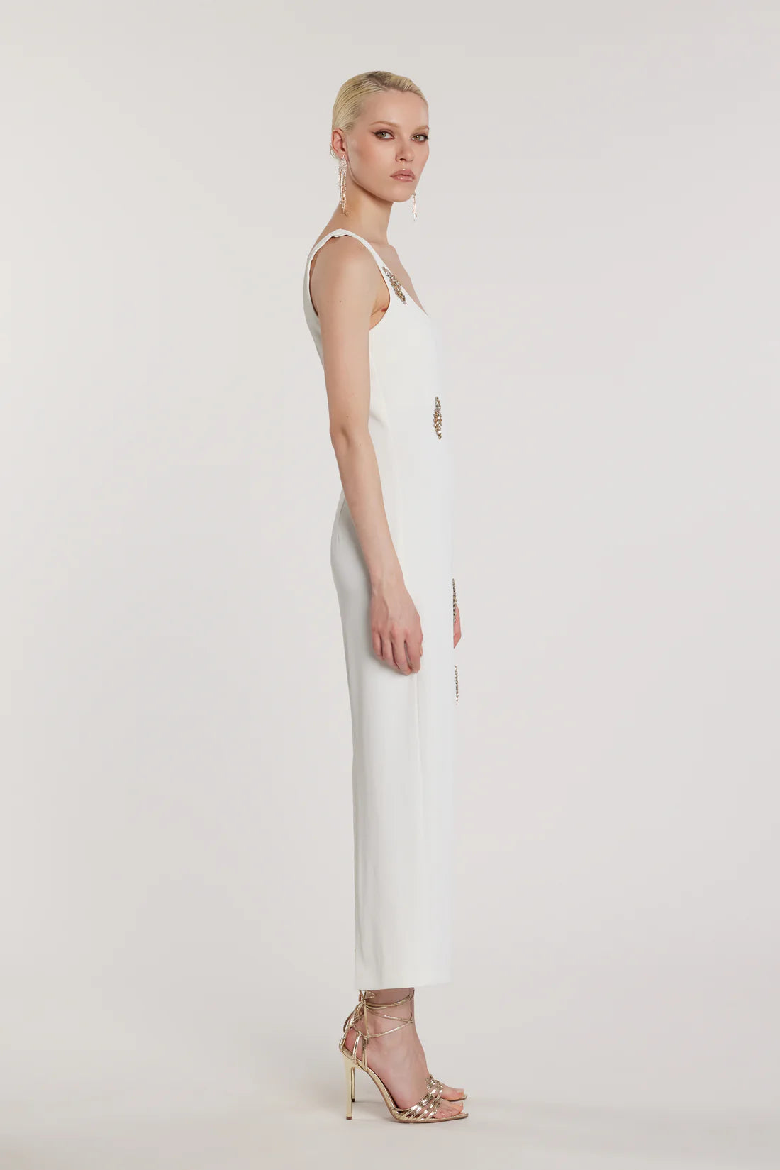 Relish Abito ANGIOLINI senza maniche lungo con applicazioni strass