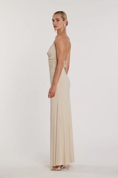 Relish Abito PAMPAS_A lungo scollo morbido più bretelle strass più pizzo