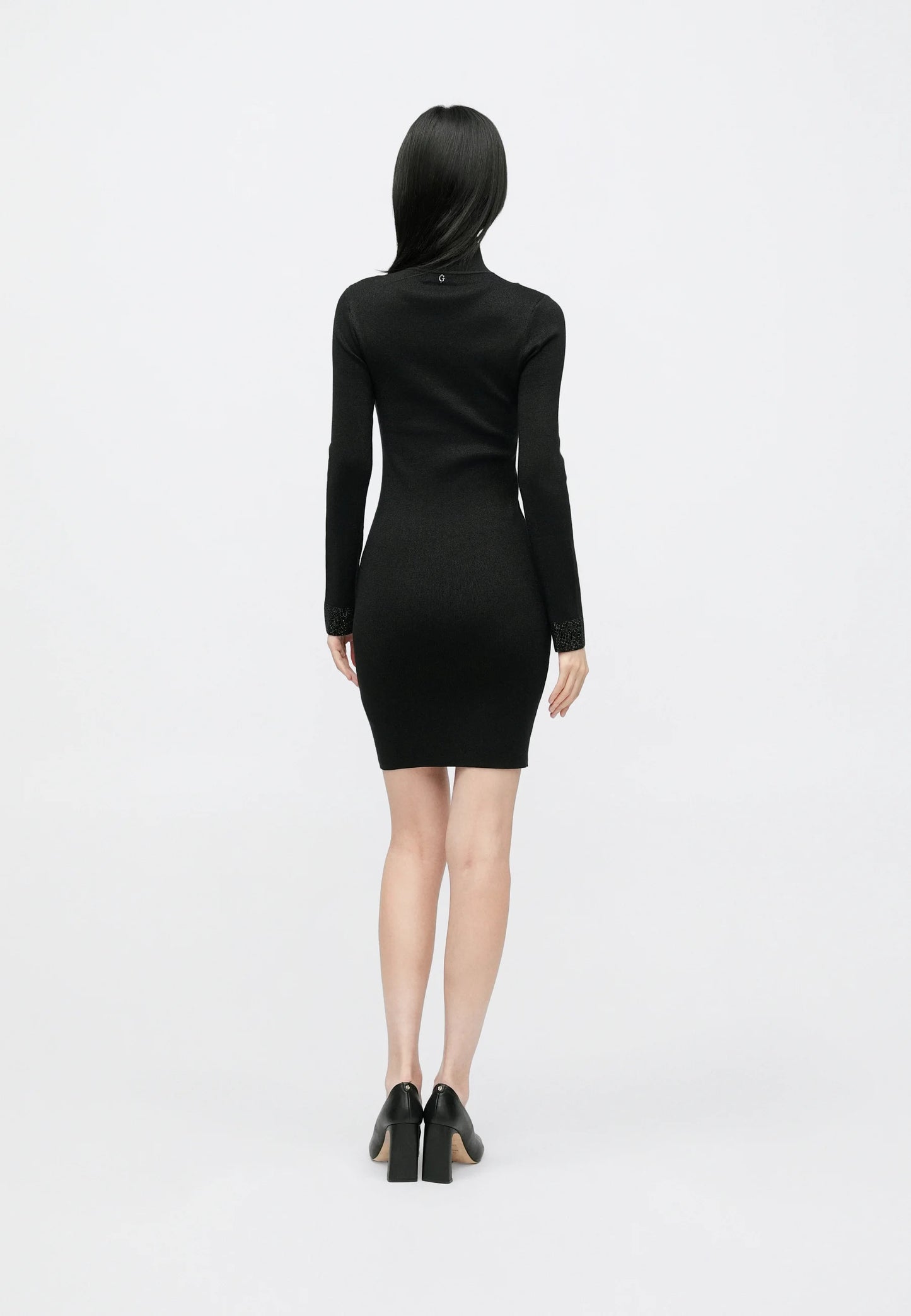 Guess LS LUCY RHINESTONES SWTR - Vestito elegante - jet black