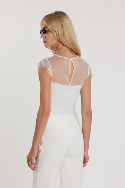 Relish Body BASIS maniche corte con inserti tulle più pizzo