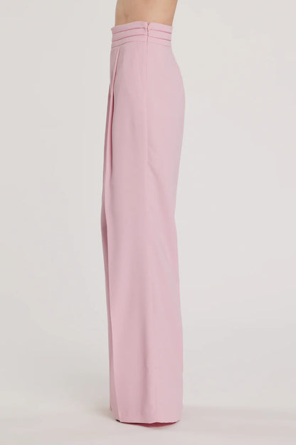 Relish Pantalone MORITA vita alta con pinces più piping largo