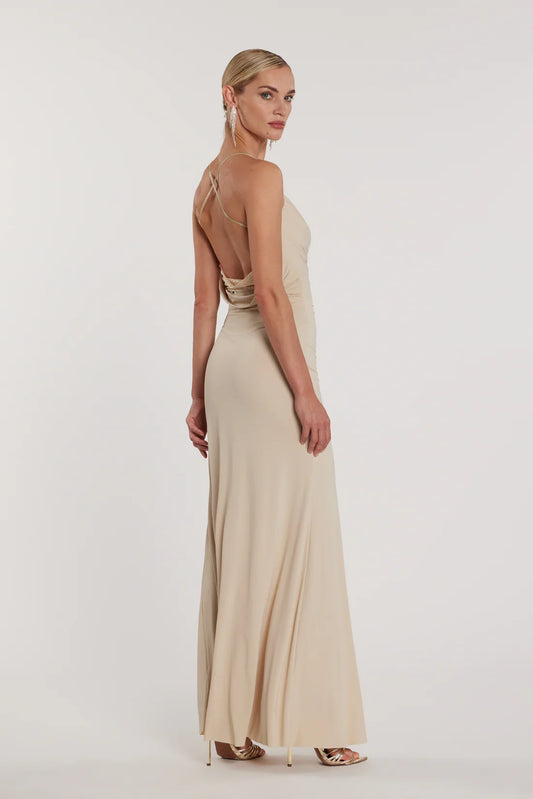 Relish Abito PAMPAS_A lungo scollo morbido più bretelle strass più pizzo