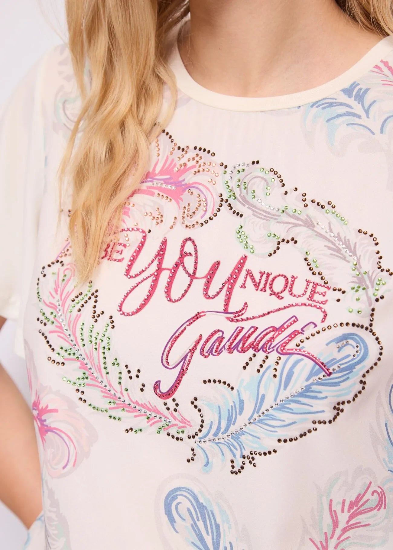 Gaudi 611BD64056 T-shirt da donna con stampa lettering