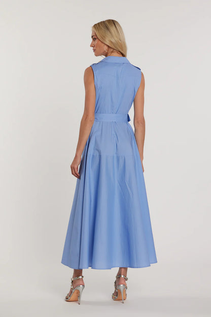 Relish Abito BROOKE lungo smanicato effetto chiodo con zip più cintura