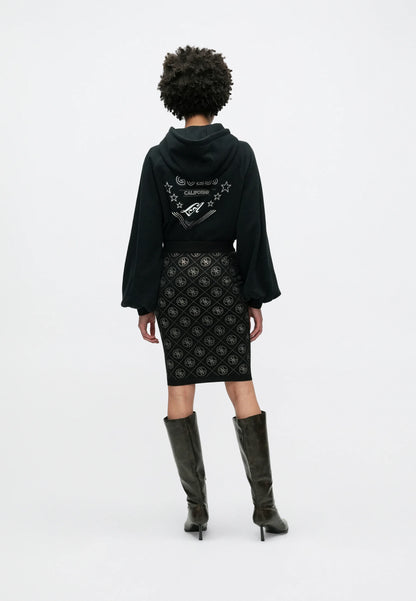 Guess RHINESTONES SKIRT - Pencil skirt - jet black 