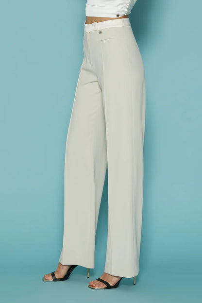 Relish Panta DANIELE ampio vita alta con cinturino raso più ts.filetto