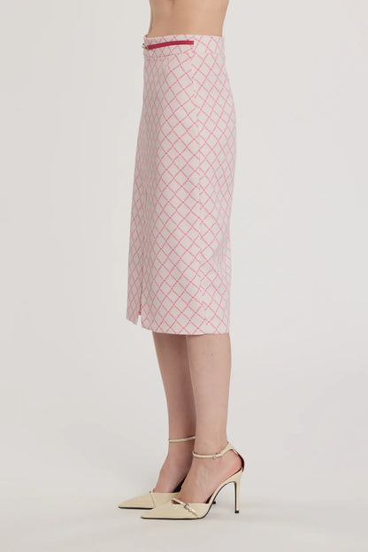 Relish Longuette VINCENT con dettaglio cintura più spacco centrale stampa logo all over