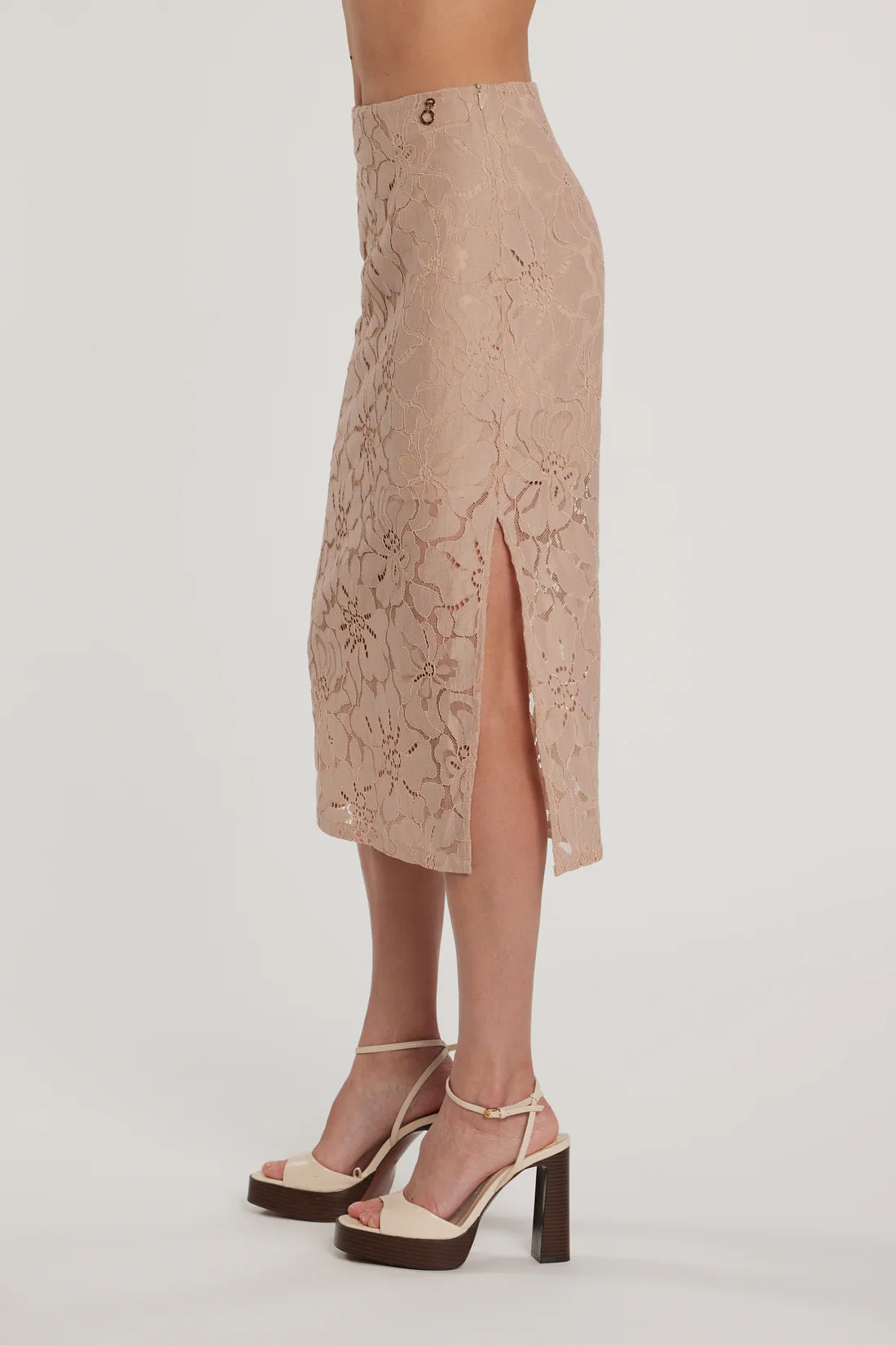 Relish Longuette ADELA vita alta con spacco pizzo