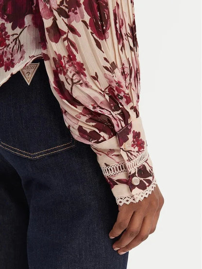 Guess New Josette Top PM6I BLUSH ROSES PRINT