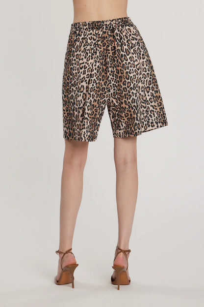 Relish Bermuda CONNELLY vita alta con elastico più tasche francesi più pinces fantasia animalier