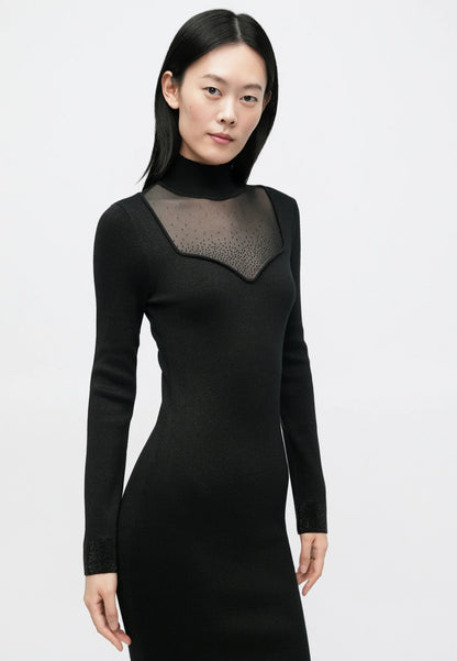 Guess LS LUCY RHINESTONES SWTR - Vestito elegante - jet black