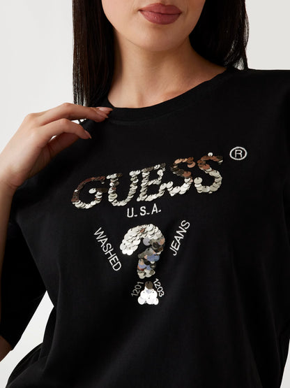Guess V4YI06I3Z14  T-shirt boxy con logo