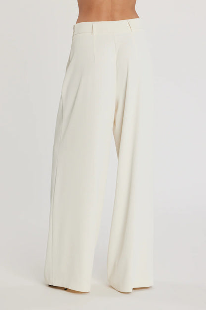 Relish Pantalone ROJER vita alta palazzo con cintura più passante logo più pieghe