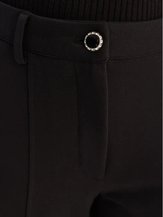 Guess W6RB11KCMU2 Pantaloni Zoe Nero Straight Leg