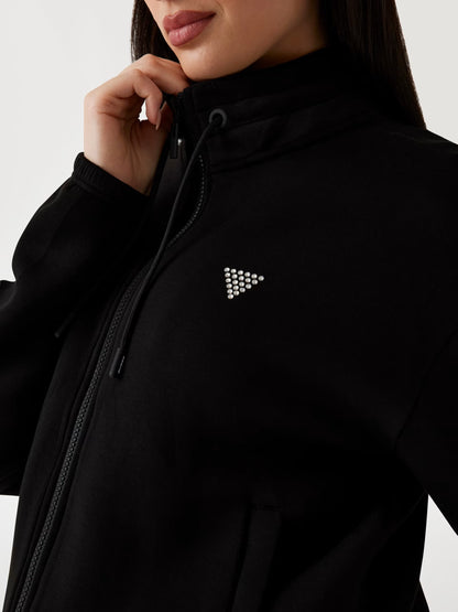 Guess V4BQ14K7UW2 Felpa con zip e strass