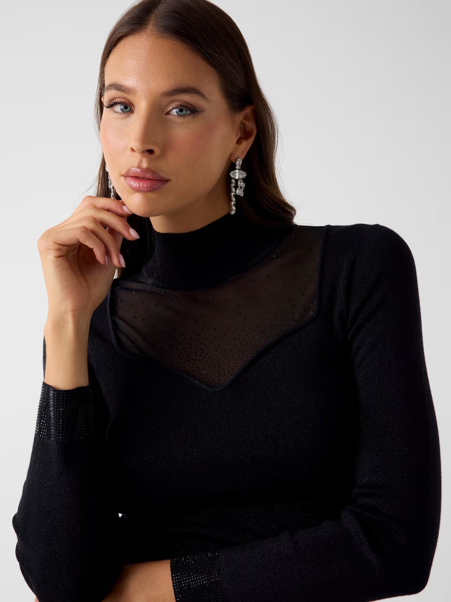 Guess W6RR45Z4842 Maglione con strass