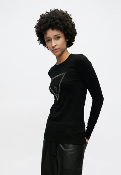 Guess SASHA TRIANGLE LOGO - Maglione - jet black