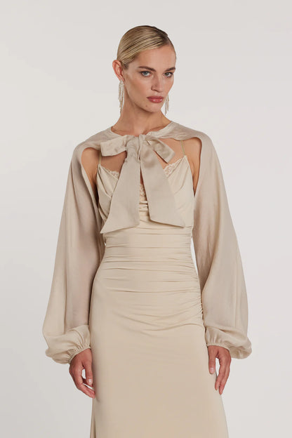 Relish Abito PAMPAS_A lungo scollo morbido più bretelle strass più pizzo