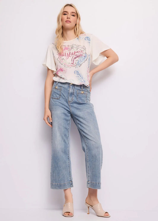 Gaudi 611BD64056 T-shirt da donna con stampa lettering