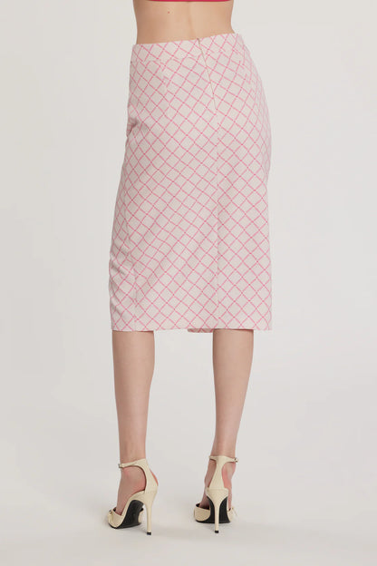 Relish Longuette VINCENT con dettaglio cintura più spacco centrale stampa logo all over