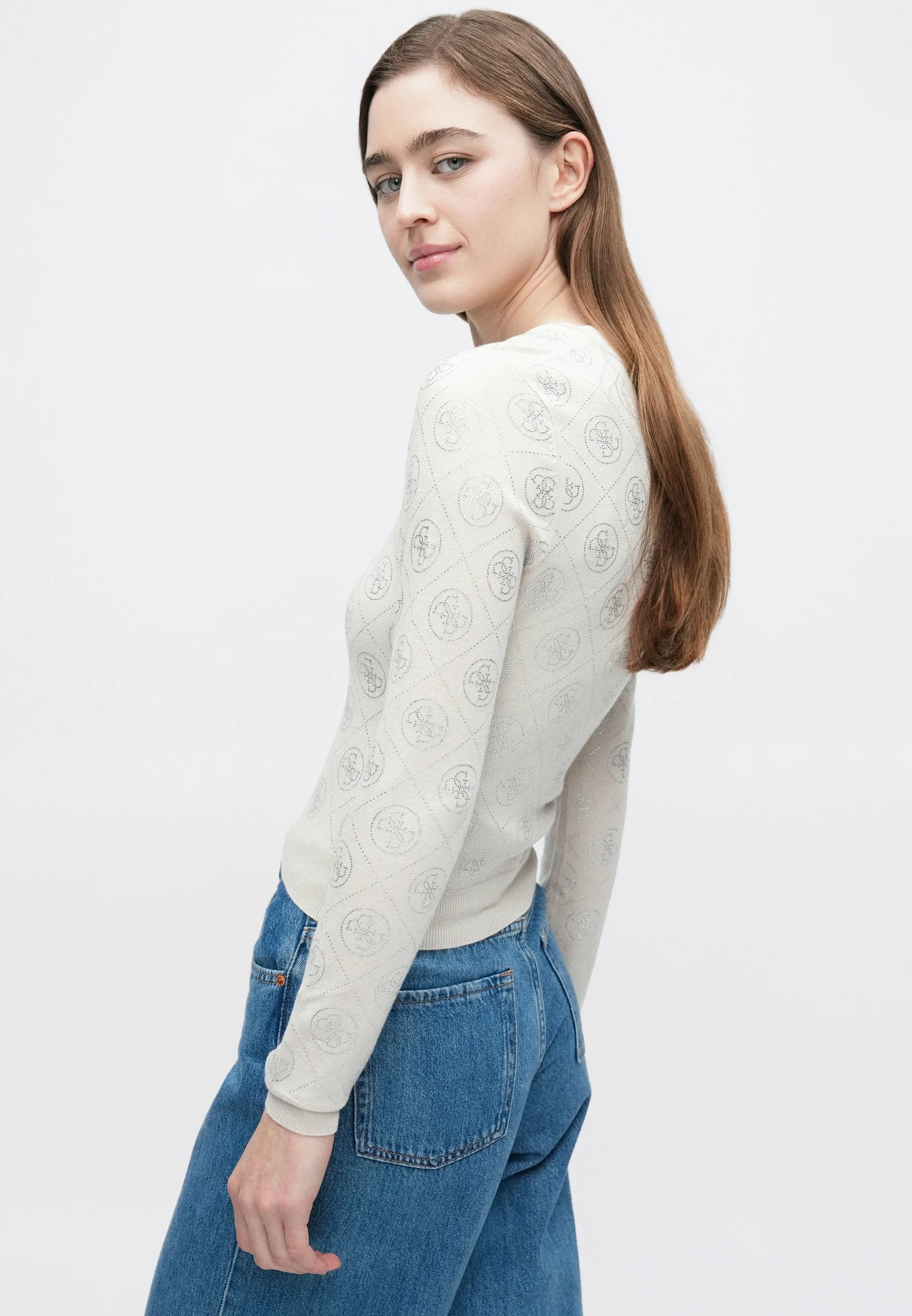 Guess RHINESTONES Maglione - wind cloud