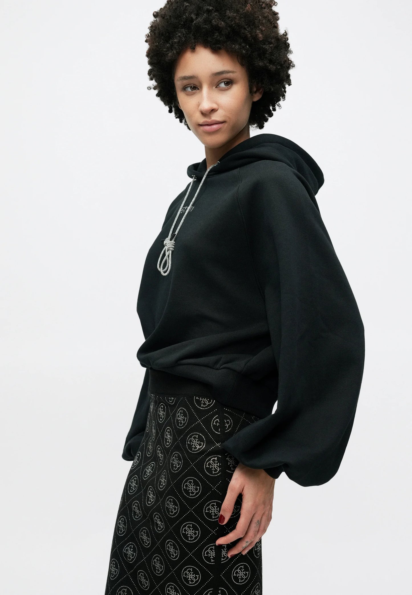 Guess RHINESTONES SKIRT - Pencil skirt - jet black 