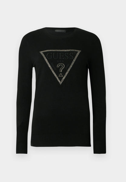 Guess SASHA TRIANGLE LOGO - Maglione - jet black