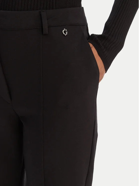 Guess W6RB11KCMU2 Pantaloni Zoe Nero Straight Leg